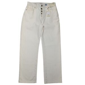 a.n.a Highest-Rise Vintage Straight Button Fly Jeans Off-White Womens Size 2 NWT